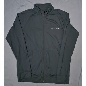 Alphalete Mens Track Jacket full Zip Blue Long Sleeve Sz L Athletic Workout Wear